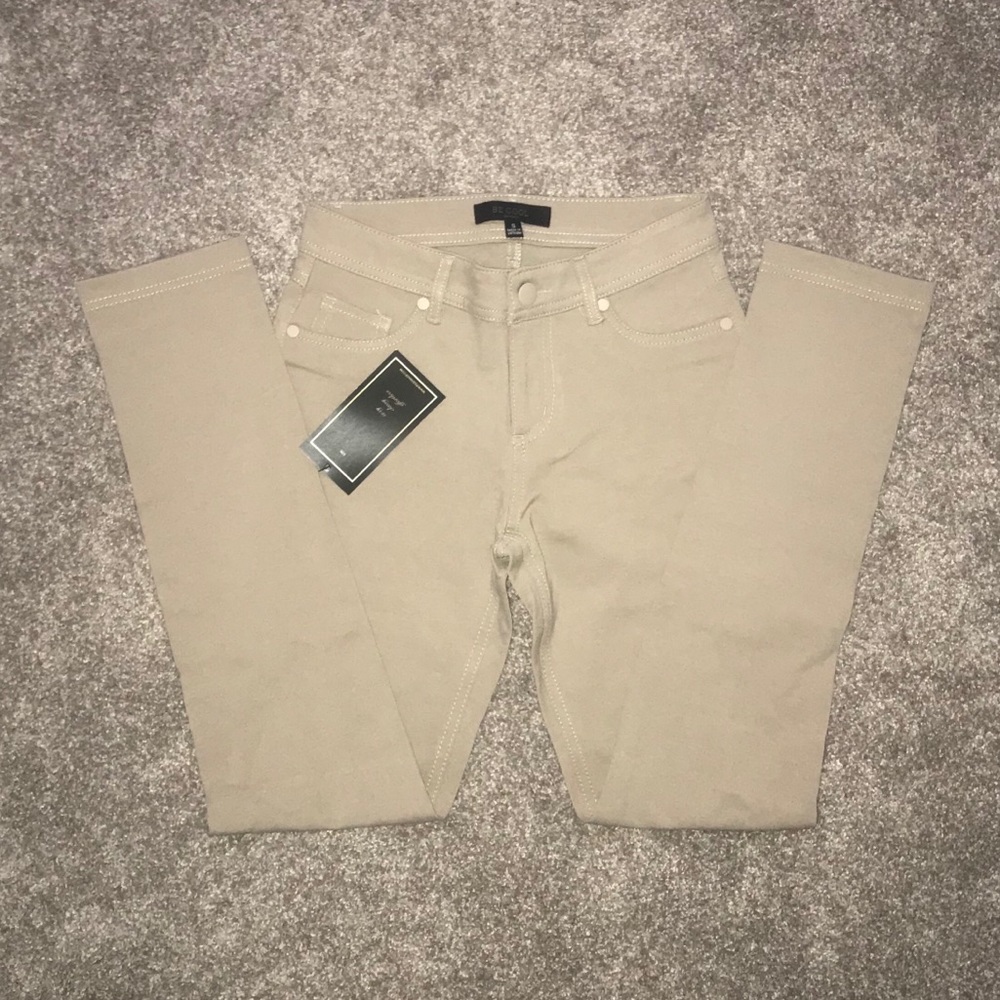 Posh Shop Beige Classic Skinny Pants - Small